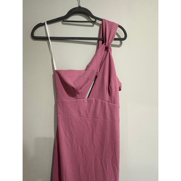 NWT Katie May Edgy One Shoulder Mermaid Formal Gown Bubblegum Pink Women's M - Picture 4 of 8